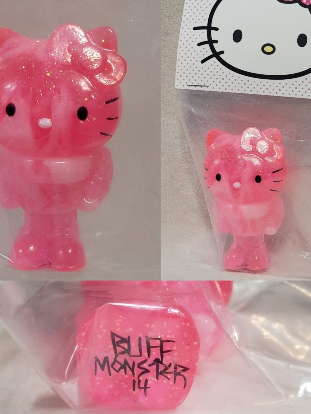 RARE NEW Hello Kitty x Buff Monster resin Melty Kitty figure signed #14